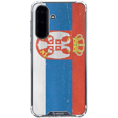 Serbia Flag Distressed Galaxy A36 5G Clear Case